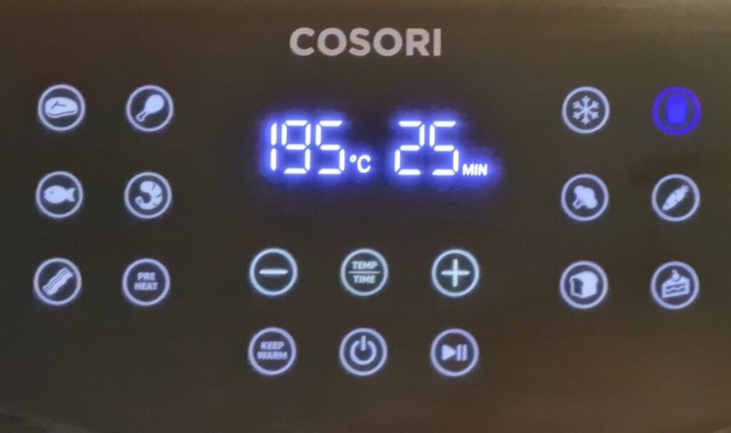Airfryer: Celsius-temperatur og bagetid