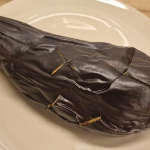 Hel aubergine stegt i airfryer