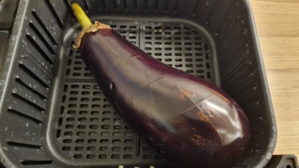 Stegning af aubergine i airfryer